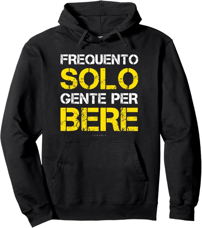 Felpa con cappuccio con grafica “Alcol - Felpe Divertenti - Frasi Simpatiche Birra”