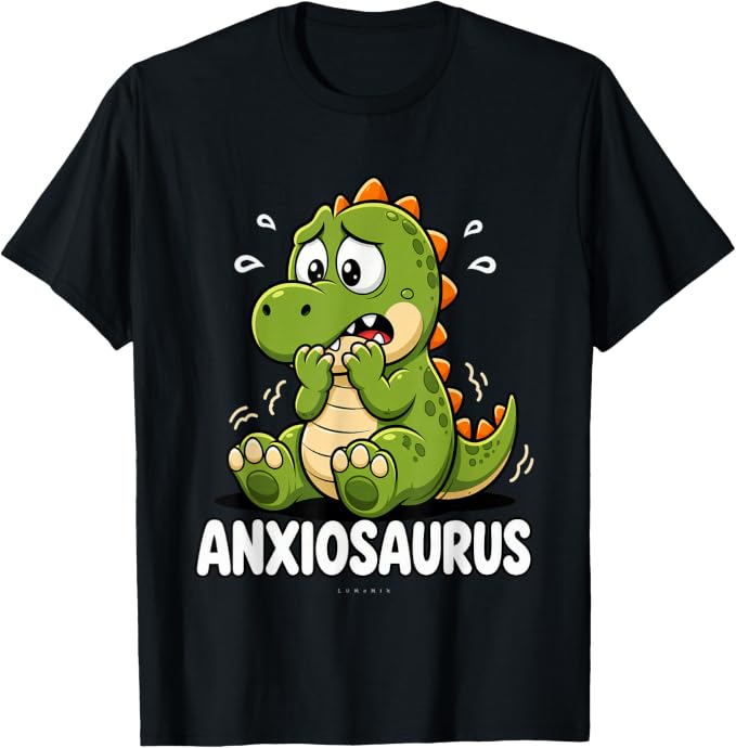 T-shirt con grafica “Ansia - Dinosauro Divertente - Anxiousaurus”