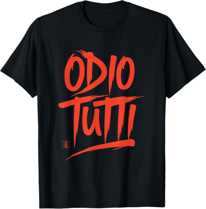 T-shirt con grafica “Odio Tutti T Shirt - Magliette Divertenti - Scritte Ironiche”